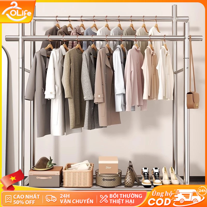 𝐎𝐥𝐢𝐟𝐞 Cây Treo Quần Áo Trong Phòng Giá Treo Quần Áo Inox Cao Cấp Móc Phơi Quần Áo Ổn Định Và Bền Bỉ Chất Liệu Dày