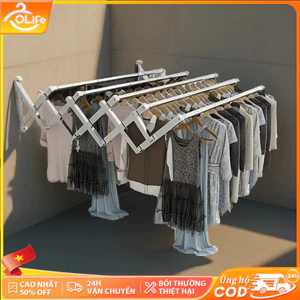 𝐎𝐥𝐢𝐟𝐞 Giàn Phơi Thông Minh Treo Tường Giá Phơi Quần Áo Gấp Gọn Sào Treo Quần Áo Inox 304