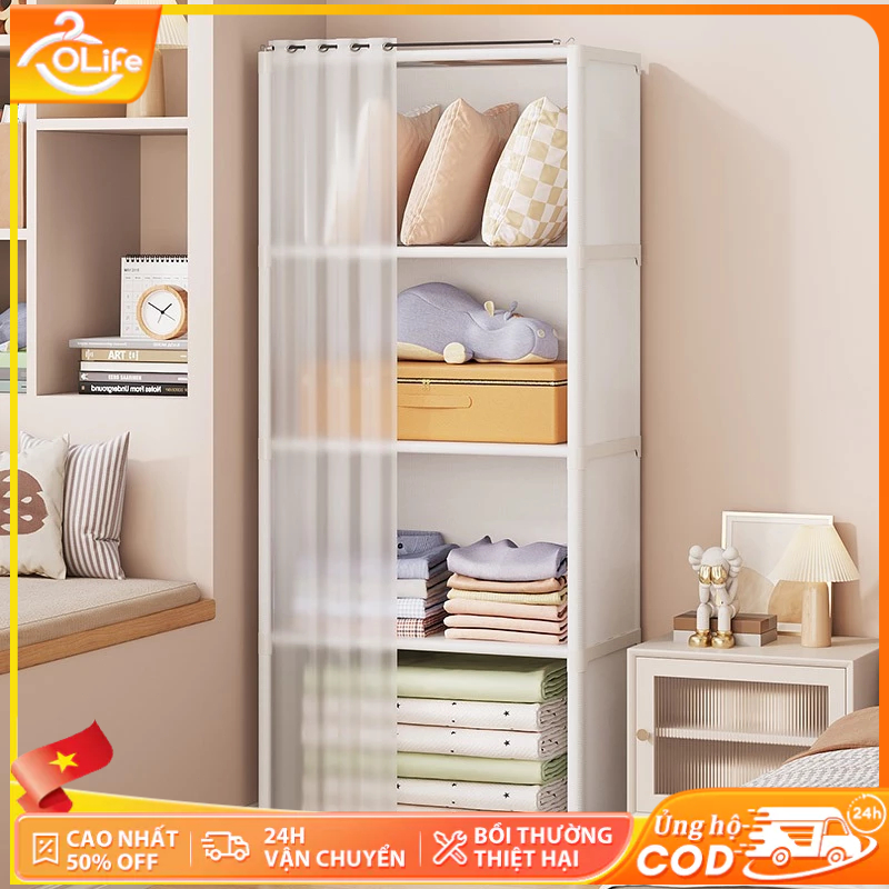 𝐎𝐥𝐢𝐟𝐞Tủ Quần Áo Tủ Vải Tủ Đựng Quần Aó Đa Năng Khung Thép Chịu Lực Tốt Chống Bụi Thiết Kế Hiện Đại