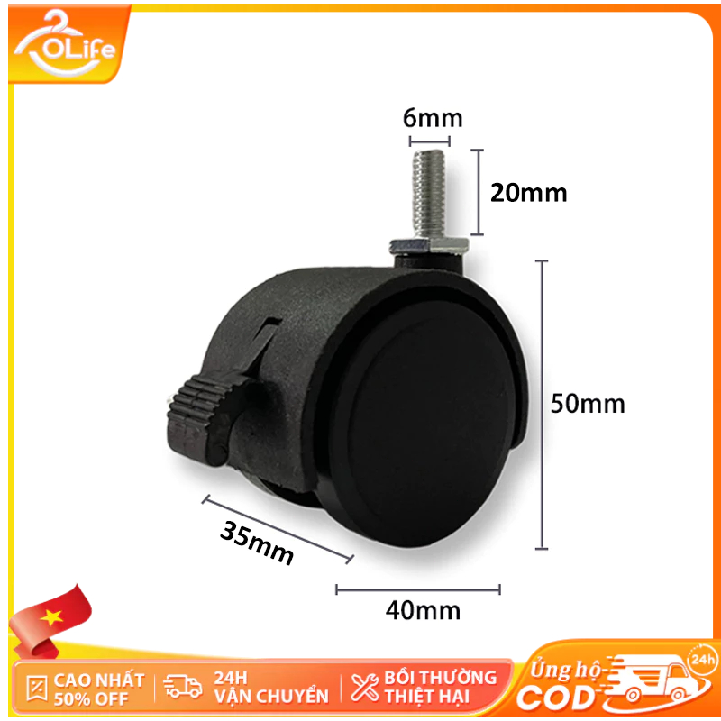 𝐎𝐥𝐢𝐟𝐞 Bánh Xe Đẩy Hàng Có Và Khóa Bánh Xe Đa Năng Có Khóa T