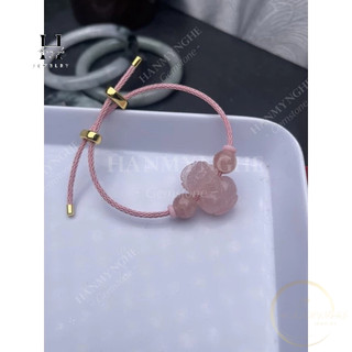 Vòng tay tỳ hưu đá thạch anh hồng HANMYNGHE