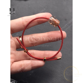 Vòng tay lu thống đá thạch anh ưu linh ngũ sắc HANMYNGHE