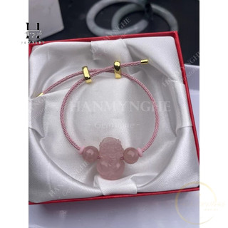 Vòng tay tỳ hưu đá thạch anh hồng HANMYNGHE