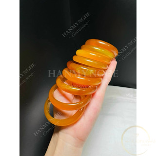 Vòng tay đá mã não vàng tự nhiên chất đá trong HANMYNGHE