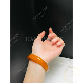 Vòng tay đá mã não vàng tự nhiên chất đá trong HANMYNGHE