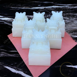 Ấn rồng đá ngọc onyz tự nhiên chạm tinh xảo  khắc chữ theo yêu cầu HANMYNGHE