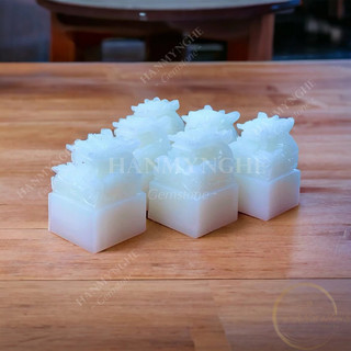 Ấn rồng đá ngọc onyz tự nhiên chạm tinh xảo  khắc chữ theo yêu cầu HANMYNGHE