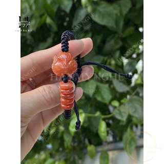 Vòng tay đồng điếu tài lộc mix hồ ly đá ngọc cẩm thạch HANMYNGHE