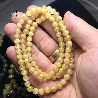 Vòng tóc đá thạch anh tóc vàng 5mm HANMYNGHE