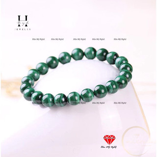 Vòng tay phong thủy lông công malachite 8mm