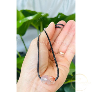 Mặt dây chuyền lu thống đá mã não hoa anh đào khoan lỗ 3mm