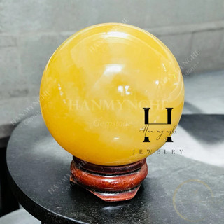 Quả cầu phong thuỷ mini 5 cm tặng kèm đế gỗ HANMYNGHE