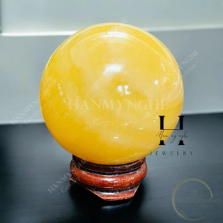 Quả cầu phong thuỷ mini 5 cm tặng kèm đế gỗ HANMYNGHE
