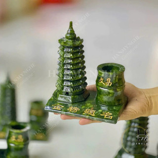 Tháp văn xương bút đá ngọc spentine HANMYNGHE