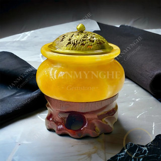 Bát xông trầm đá ngọc hoàng long tự nhiên 15 cm HANMYNGHE