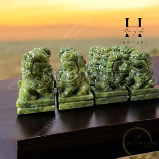 Cặp kỳ lân đá ngọc spentine cao 7cm -10cm -15cm để bàn HANMYNGHE