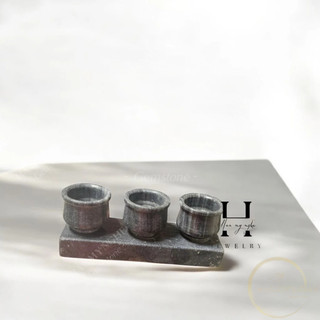 Bộ 3 ly nước thờ đá non nước tự nhiên nguyên khối HANMYNGHE