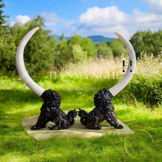 Cặp ngà bột đá trơn cao 70cm HANMYNGHE