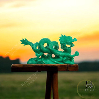 Tượng rồng nằm 27cm bột đá đúc HANMYNGHE