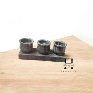 Bộ 3 ly nước thờ đá non nước tự nhiên nguyên khối HANMYNGHE