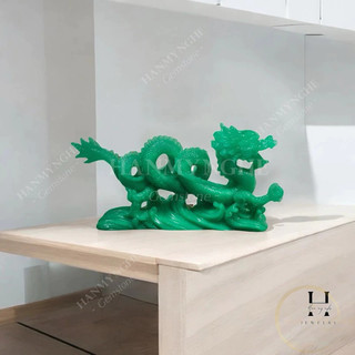 Tượng rồng nằm 27cm bột đá đúc HANMYNGHE