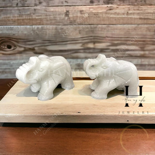 Cặp voi đá non nước tự nhiên 8 cm HANMYNGHE