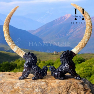 Cặp ngà bột đá chạm cao 70cm HANMYNGHE