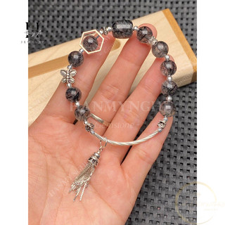 Vòng tay đá phong thuỷ mix charm bạc HANMYNGHE