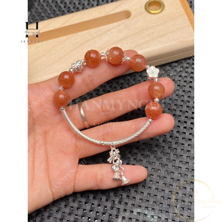 Vòng tay đá phong thuỷ mix charm bạc HANMYNGHE