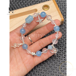 Vòng tay đá phong thuỷ mix charm bạc HANMYNGHE