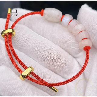 Vòng tay ngũ điếu đá moonstone tự nhiên HANMYNGHE