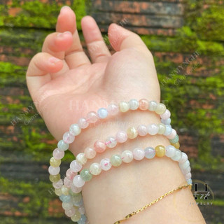 Vòng tay đá beryl tự nhiên 5.8 mm quấn 3 vòng HANMYNGHE