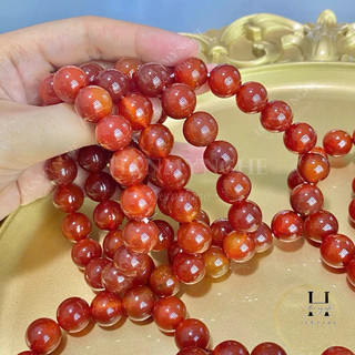 Vòng tay đá mã não đỏ tự nhiên 12 mm HANMYNGHE