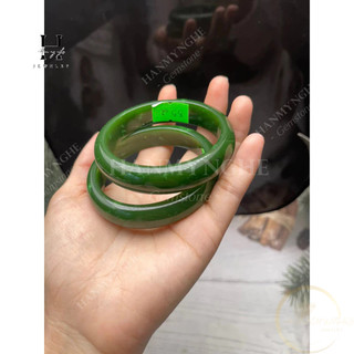 Vòng tay đá ngọc bích tự nhiên kèm giấy kiểm định đá quý HANMYNGHE