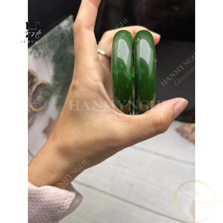 Vòng tay đá ngọc bích tự nhiên kèm giấy kiểm định đá quý HANMYNGHE