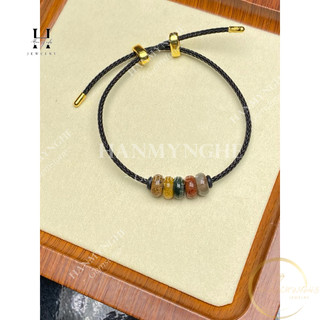 Vòng tay ngũ điếu đá thạch anh ưu linh ngũ sắc HANMYNGHE