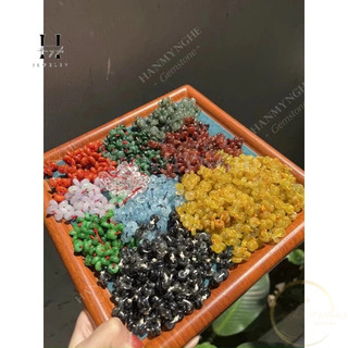 Vòng tay ngũ điếu mix cỏ 4 lá đá thạch anh tóc HANMYNGHE
