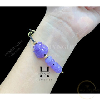 Vòng tay hồ ly mix ngũ điếu đá ngọc cẩm thạch tím khoai môn HANMYNGHE