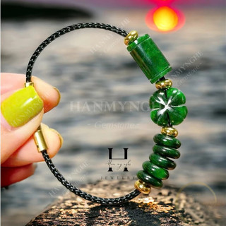 Vòng tay lu thống tài lộc + cỏ 4 lá + ngũ điếu đá ngọc sơn thủy HANMYNGHE