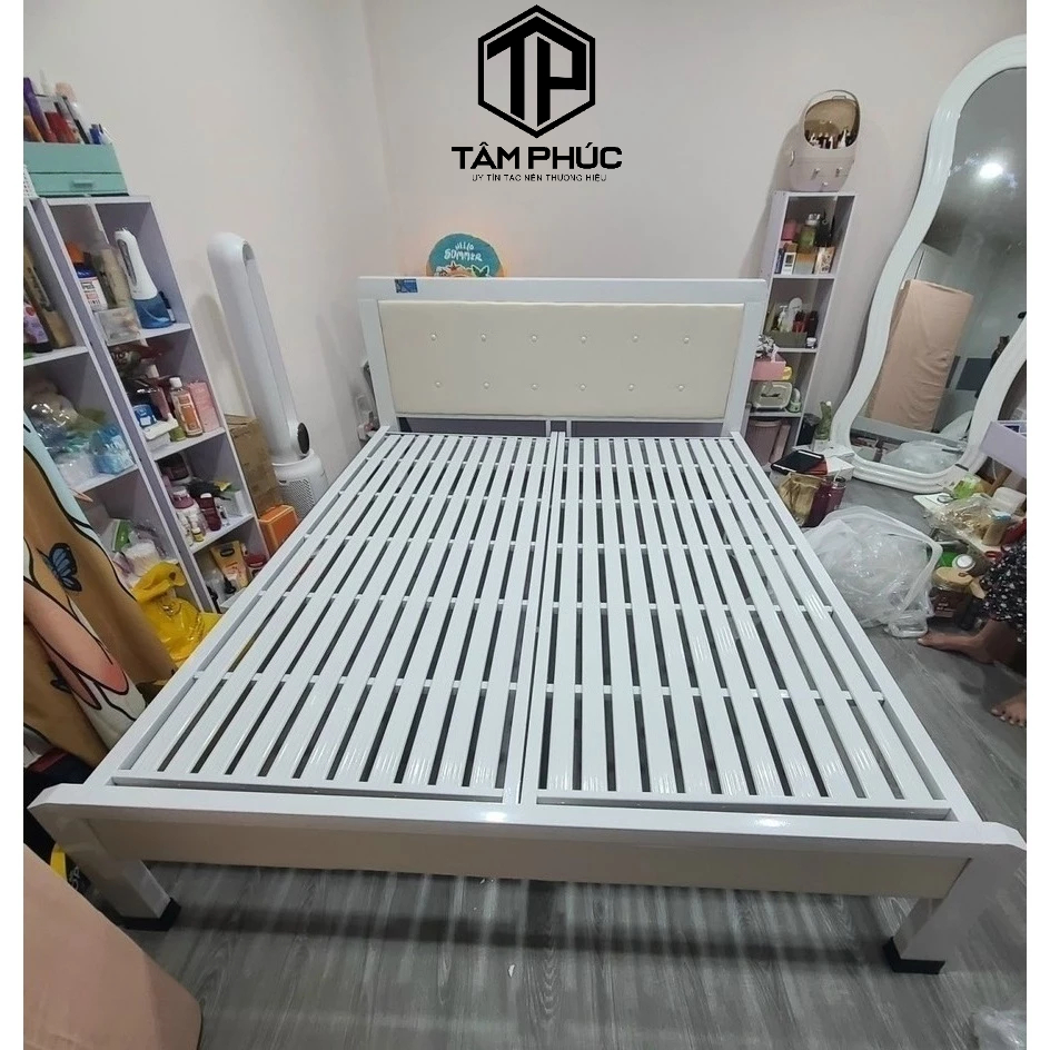 Giường ngủ đơn sắt hộp gia đình 1m , 1m2 , 1m4 , 1m6 ,1m8 x dài 2m mẫu mới đẹp cao cấp.