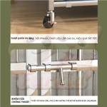 【Gập Gọn】Lồng Inox Cho Chó Cao Cấp 4 Bánh Xe 2 Cửa Trước + Cửa Nắp Trên Tặng Đế Nhựa Khay Vệ Sinh — ảnh 7