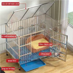 【Gập Gọn】Lồng Inox Cho Chó Cao Cấp 4 Bánh Xe 2 Cửa Trước + Cửa Nắp Trên Tặng Đế Nhựa Khay Vệ Sinh — ảnh 3