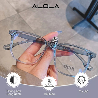Gọng Kính Vuông Nữ Nam ALOLA  Đổi Màu Chống Ánh Sáng Xanh Tia UV
