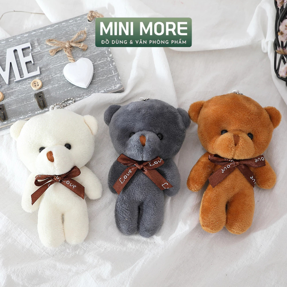 Móc khoá gấu bông chất liệu cotton mềm mịn dễ thương