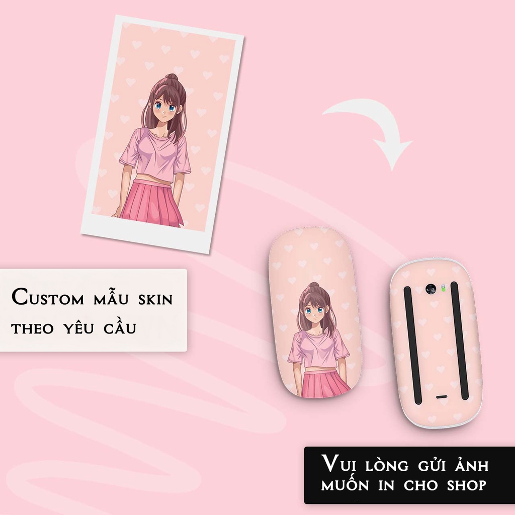 Skin dán chuột Magic Mouse mẫu da rắn xám | Film 3M | Custom theo yêu cầu
