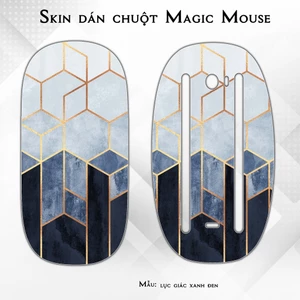 Skin dán chuột Magic Mouse mẫu lục giác xanh đen | Film 3M | Custom theo yêu cầu