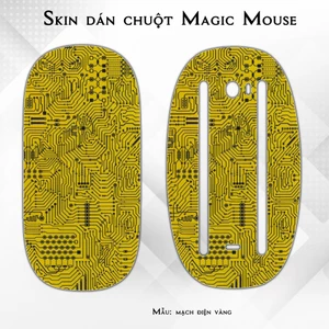 Skin dán chuột Magic Mouse mẫu mạch điện vàng | Film 3M | Custom theo yêu cầu