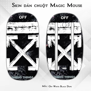 Skin dán chuột Magic Mouse mẫu Off White Black Dope | Film 3M | Custom theo yêu cầu