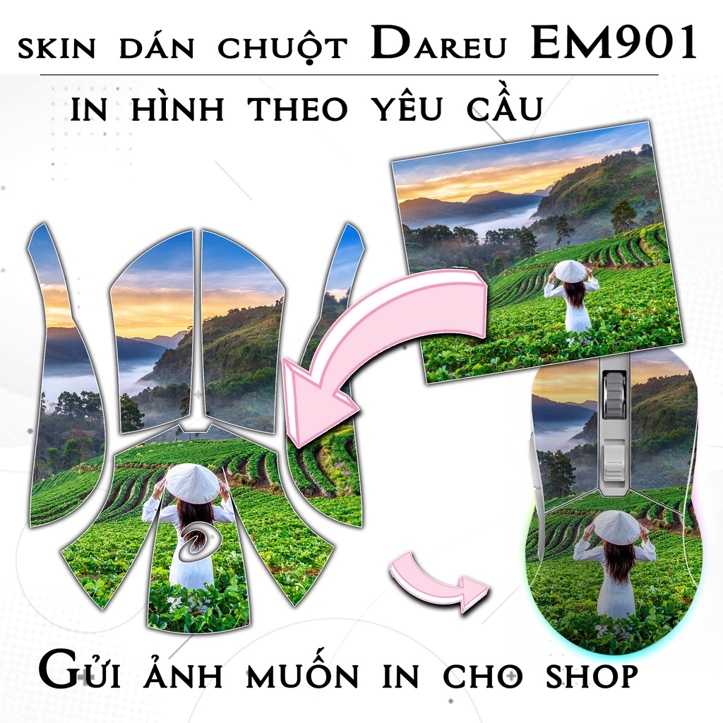 Skin dán chuột Dareu EM901 mẫu Capybaracute | Film 3M | custom miếng dán theo yêu cầu