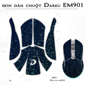 Skin dán chuột Dareu EM901 mẫu Hoa văn hov016 | Film 3M | custom miếng dán theo yêu cầu